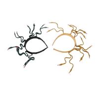 Angoily Copricapo a Forma di Serpente Medusa Pieghevole Fascia per Chioma Donna in Verde Scuro e Oro Terroso Accessori Egiziani per Costume Halloween e Feste a Tema Set 2 Pezzi