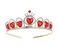 Angoily Corona Nuziale Arancione Cuore in Acrilico e Ferro Copricapo Decorativo da Sposa Elegante per Chioma Lunghi e Corti Ornamento Raffinato per Feste e Cerimonie