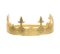 Angoily Corona Vintage da Uomo in Metallo Oro Semplice, Accessorio per Cosplay e Feste, per Holiday e Rappresentazioni da Re o Principe