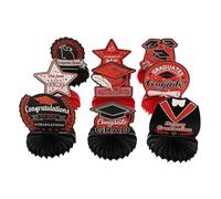 Angoily Decorazioni per Feste di Laurea in Carta Rossa 9 Pezzi, Pratiche e Leggere, Perfette Come Centrotavola per Party di Laurea e Decorazioni di Sfondo