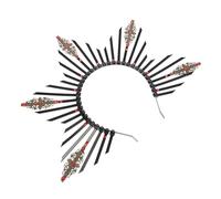 Angoily Fascia per Chioma Aureola Santa Maria in Plastica e Metallo Nero Corona Vintage per Feste Cosplay e Balli Accessorio Elegante per Ragazze e Cerimonie Natalizie