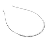 Angoily Fascia per Chioma da Donna e Ragazza in Metallo Strass Argento, Comoda e Aderente alla Curva della Testa, Accessorio Feste ed Eventi