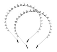 Angoily Fascia per Chioma Punk in Metallo Punte e Rivetti Set da 2 Pezzi Accessorio per Chioma Borchiato Stile Rocker per Feste e Look Gotico Donna