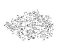 Angoily Fermaglio per Chioma da Sposa a Forma di Fiore Strass Argento, Copricapo Elegante per Matrimonio Donna, Accessorio Flessibile per Acconciature Nuziali