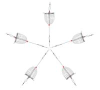 Angoily Gabbia da Pesca in Acciaio Inossidabile 5 Pezzi Coperchio a Molla Porta Esche Portatile di Dimensioni Medie per Attrezzatura da Pesca e Trappole per Esche e Cattura di Granchi