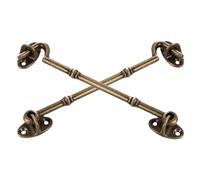 Angoily Gancio per Porta e Finestra in Ottone Antico 14 Cm, Set 2 Pezzi, Fermo di Sicurezza Resistente alle Intemperie, Serratura per Porte Interne e Cancelli, Facile Installazione per