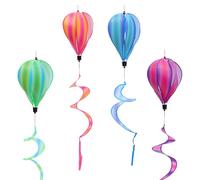 Angoily Girandole a Forma di Mongolfiera Paillettes a Righe Set da 4 Pezzi Colorati Verde Blu Rosa Viola Decorazioni Pendenti da Giardino per Cortili Feste e Allestimenti Esterni