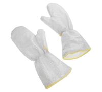 Angoily Guanti da Cucina Argento 2pezzi con Filo D'acciaio, Resistenti al Calore e Antiscivolo, Impermeabili per Pulizia in Cucina e Lavaggio Piatti