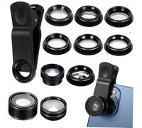 Angoily Kit Obiettivo Fotocamera Cellulare Macro Grandangolo Fisheye Universale Adatto per La Maggior degli Smartphone