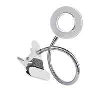 Angoily Lampada da Tavolo LED per Unghie Clip e Luce Fredda Pieghevole Argento USB per Negozio di Ciglia e Trucco Permanente