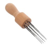 Angoily Manico in Legno Stampato a Mano Kit infeltrimento Strumenti di infel e ago per infeltrimento ad ago Strumento per infeltrire Feltro ad ago Aghi da Feltro Metallo Light Brown