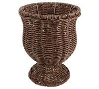 Angoily Marrone Vaso Decorativo Design Rustico e Moderno, in Finto Rattan | Plastica Finitura Intrecciata, Tono Neutro, per Steli Secchi e Botaniche, Uso in Cucina e Home Staging