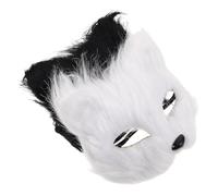 Angoily Maschera da Volpe di Peluche 2 Pezzi a metà Viso per Cosplay e Feste di Halloween Maschera da Animale Soffice per Adulti e Adolescenti Accessorio per Travestimenti Carnevale e