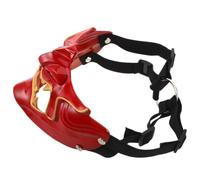 Angoily Maschera Hannya Metà Volto in Resina Rossa Design Samurai Giapponese