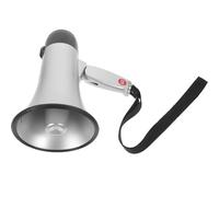 Angoily Megafono Portatile 25w Registrazione 240s, Altoparlante Rumoroso per Eventi Sportivi e Sicurezza, Megafono Leggero per Tifo Calcio e Raduni all’Aperto (Argento, 4 Batterie AA Non