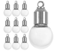 Angoily Mini Bottiglie dei Desideri in Vetro 10 Pezzi Tappo a Vite Nichelato Barattoli di Vetro Trasparenti Rotondi da 6Mm Decorazioni Fai da Te per Matrimoni e Bomboniere Romantiche