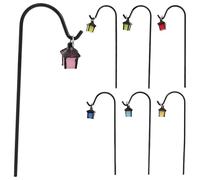 Angoily Mini Ganci da Pastore, 7 Lampade Fatate Vintage, Lanterne per Casa Delle Bambole con Ganci da Pastore, Mini Lanterne per Centrotavola, Decorazioni per Vialetti Esterni in Stile Micro