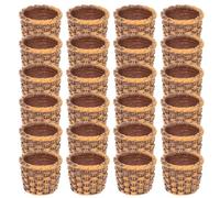 Angoily Miniature per Casa Delle Bambole in Scala 1:12, 24 Cestini in Miniatura, Mini Cestini in Resina Effetto Rattan Intrecciato per Lavori Artigianali, Piccoli Contenitori, Decorazioni per Casa