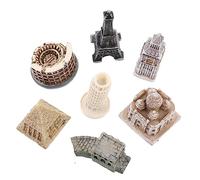 Angoily Modello di Edificio Architettonico in Resina Fatto a Mano Kit di Modelli Architettonici da Tavolo 7 Pezzi Decorazione per Casa Ufficio e Giardino