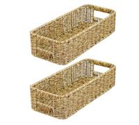 Angoily Organizer Cucina 2 Pezzi in Plastica Intrecciata, Cesto Porta Bacchette e Posate Resistente, Contenitore Porta Utensili per Uso Domestico e Tavola