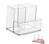 Angoily Organizer per Pennelli da Cosmetici in Acrilico Leggero Scomparti Divisori Multipli, Custodia Robusta per Bagno la Scrivania