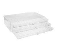 Angoily Organizzatore per Unghie in Acrilico Trasparente a 3 Cassetti Scomparti Multistrato Scatola Portaaccessori per Nail Art Contenitore Compatto per Manicure e Lavori Artigianali