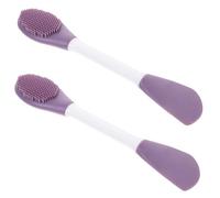 Angoily Pennello per Maschera in Silicone Doppio Uso 2 Pezzi Set Compatto Ergonomico per Applicazione Viso e Zone Delicate come Naso e Occhi, Strumento di Bellezza Leggero per Uso