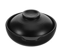 Angoily Pentola Design Classico in Argilla Terracotta da 600ml con Coperchio Nero Facile da Pulire, per Cucinare Riso e Cibo Durante Pasti Quotidiani e Riunioni Familiari