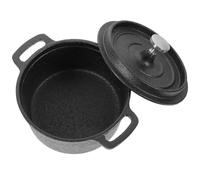 Angoily Pentola in Ghisa Mini con Doppia Maniglia e Coperchio Pentola per Latte e Stufati Utensile da Cucina per Uso Domestico Adatta per Preparare Brodi e Cibi Complementari