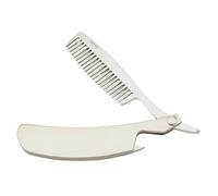 Angoily Pettine per Barba Uomo in Lega di Zinco Argento, Pettine Pieghevole per Modellare Baffi e Barba Massaggio Confortevole per Contorno del Mento e Stile Semplice