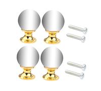 Angoily Pomelli per Mobili in Cristallo a Sfera Trasparenti, Manopole per Cassetti e Porte Armadio Finitura Resistente alla Corrosione, Set da 4 Pezzi per Arredi Eleganti e Decorativi