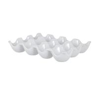Angoily Porta Antischiacciamento Scanalature Bianco Uova Ceramica Design a e Organizer Antirotolamento Frigorifero per Uova per Camping e Picnic