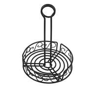Angoily Porta Spezie in Ferro Nero Design Rotondo Elegante, Organizer per Cucina Facile da Montare per Ordinata Conservazione di Condimenti e Accessori