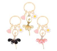 Angoily Portachiavi Ballerina Decorativo 3 Pezzi Per Donne, Charm Portachiavi Scintillante Rosa Nero Beige, Accessorio Per, Borse e Chiavi Auto, Idea Regalo Festa Danza Classica