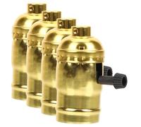 Angoily Portalampada Vintage in Alluminio E26/e27, Base Resistente Compatta per Presa Luce, Set da 4 Pezzi per Illuminazione Interna Casa e Ufficio