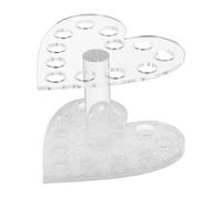 Angoily Portapenne per Nail Art a Forma di Cuore in Plastica Argento, Comodo e Funzionale per Strumenti Manicure, Previene Disordine Sul Tavolo