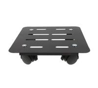 Angoily Portavaso Mobile con Ruote Girevoli, Supporto per Fioriera Nera | Base Rotonda in Plastica e Acciaio Inox, Sostegno Robusto, Facile Spostamento, per Salotti e Giardino Interno