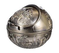 Angoily Posacenere Elefante in Bronzo Con Coperchio Portacenere Rotondo Antico in Metallo Per Casa Soggiorno Ufficio Decorazione Interni Dimensioni 3.9X3.9X3.1 Pollici