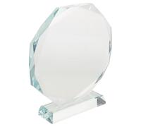Angoily Premio in Cristallo Trasparente Ottagonale Base Integrata | Superficie Pronta per Incisione, Bordi Lucidati, Finitura Chiara, per Riconoscimenti Aziendali e Team