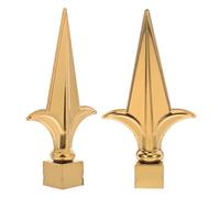 Angoily Puntale per Asta Bandiera Quadrato 22X22 CM in Acciaio Dorato 2 Pezzi Design a Punta per Recinzione da Giardino Decorazione Resistente per Asta Bandiera da Interno ed Esterno