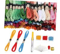 Angoily Ricamo Filo Poliestere Colori Accessori Kit Cucito per e Fai da Te Strumenti Cucito Casa per Ricamo Manuale e Creativo