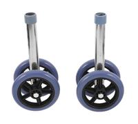 Angoily Ruote per Deambulatori Doppio Rullo Regolabile, Ruote Anteriori in Alluminio Grigio-blu, Ricambio Silenzioso e Stabile per Anziani e Disabili, Compatibili Deambulatori Pieghevoli