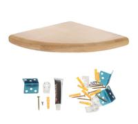 Angoily Scaffale ad Angolo in Materiale Composito Beige, Organizer Multifunzionale da Parete per Risparmio Spazio, per Soggiorno e Cucina dallo Stile Semplice ed Elegante