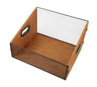 Angoily Scatola Porta Album in Legno Massello con Maniglie Organizer per Dischi in Polivinile e Libri Scatola Tradizionale per Archiviazione Media Finitura Liscia Protettiva