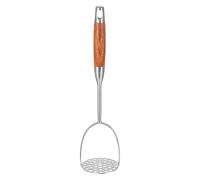 Angoily Schiacciapatate in Acciaio Inox con Manico in Legno, per purè di Patate, Patate Dolci, Zucca e Radici di