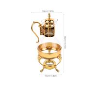 Angoily Servizio Caffè Arabo Retrò in Vetro e Lega D’alluminio Oro | Beccuccio per Versare, Facile da Pulire, Stile Medio Orientale, per Hotel, Tè e Caffè