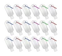 Angoily Set 18 Bottiglie da Viaggio 50ml Ricaricabili con Clip Moschettone, Flaconi Plastica Anti-perdite per Shampoo, Lozioni e Saponi, Contenitori Portachiavi per Viaggi e Uso