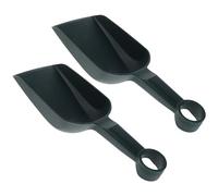 Angoily Set 2 Palette da Giardino in Plastica Verde Scuro Paletta Piatta per Bonsai e Piante Grasse Attrezzi Manuali per Scavare e Trapiantare Strumenti per Cura Orto e Aiuole Manico