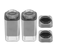 Angoily Set 2 Pezzi Bottiglie di Condimento in Acciaio Inox Fori di Versamento Regolabili, Saliera e Pepiera in Vetro per Cucina e Barbecue, Dispenser Multifunzione per Sale e Spezie