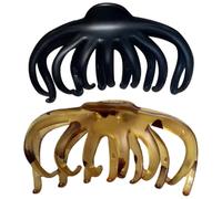Angoily Set 2 Pezzi Fermagli per Chioma Donna in Resina Nera Stile Francese Retrò Grande Pinza per Chioma Resistente e Raffinata o Raccolti